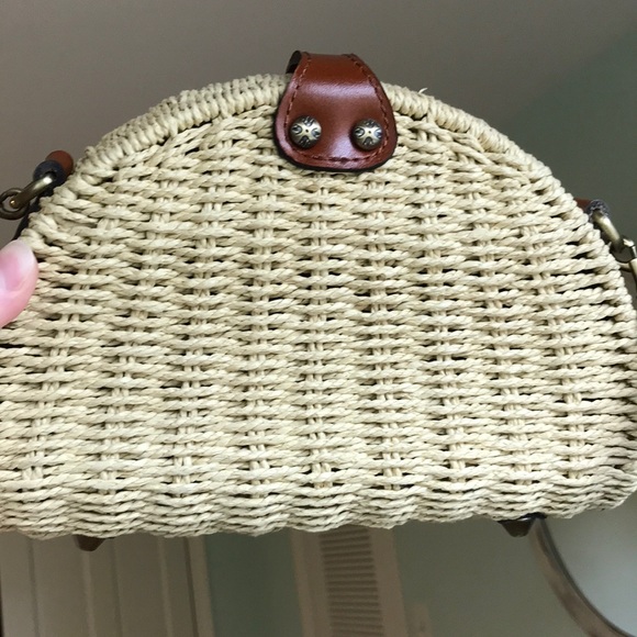 Patricia Nash Women Bonella Spring Wicker Natural Tan Susella Crossbody Mini Bag - Picture 12 of 16